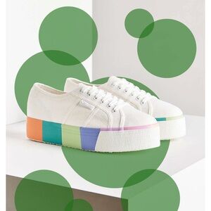 Superga Pastel Rainbow Platform Sneaker (W 39.5)